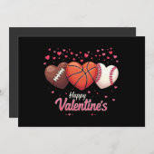 Fußball-Basketball-Baseball-Valentinstag Einladung (Vorne/Hinten)
