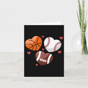 Fußball-Basketball-Baseball-Valentinstag Karte