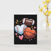 Fußball-Basketball-Baseball-Valentinstag Karte (Gelbe Blume)
