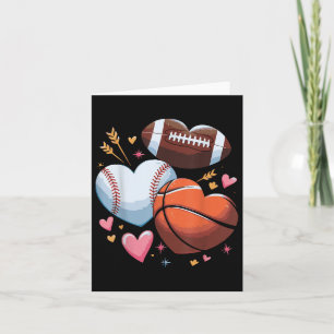 Fußball-Basketball-Baseball-Valentinstag Karte