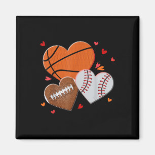 Fußball-Basketball-Baseball-Valentinstag Magnet