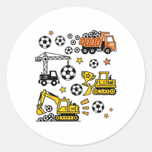 Fußball Bau Trucks Liebhaber Spieltag Bruder Runder Aufkleber