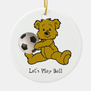 FUSSBALL BEAR-ORNAMENT KERAMIK ORNAMENT