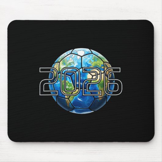 Fußball bedeckt den Globus 2026  Mousepad (Vorne)