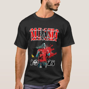 Fußball-Begehung Albanien Flagge 2025 T-Shirt
