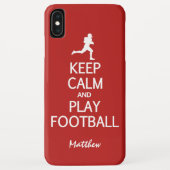 Fußball Behalte Beruhigung individuelle Name- und Case-Mate iPhone Hülle (Rückseite)