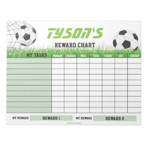 Fußball Belohnungsdiagramm Personalisierter Name A Notizblock