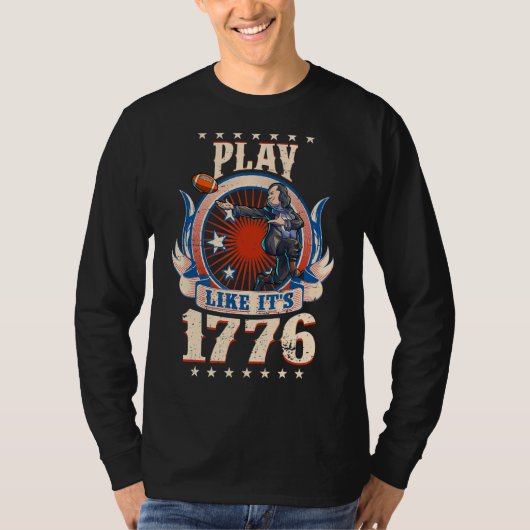 Fußball Benjamin Franklin 4. Juli Junge Männer sin T-Shirt (Vorderseite)