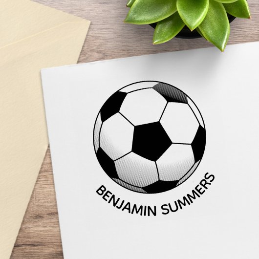 Fußball benutzerdefinierter Name Gummistempel