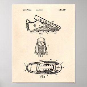 Fußball beschuht die 1993 Patent-Kunst - altes Poster