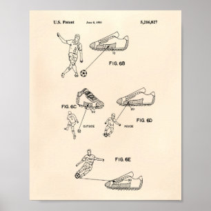 Fußball beschuht die 1993 Patent-Kunst - altes Poster