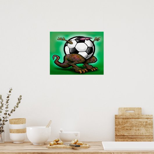 Fußball-Besenplakat Poster (Küche)