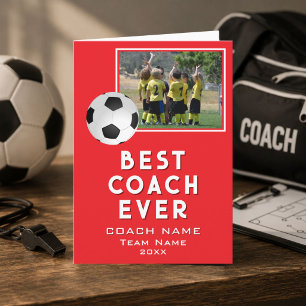 Fußball Bestes Trainer-Team-Foto Aller Zeiten Dankeskarte