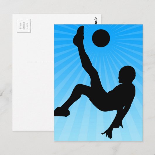 Fußball Bicycle Kick Postkarte (Vorne/Hinten)