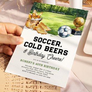Fußball, Bier & Cheers Erwachsenen-Geburtstag Einladung