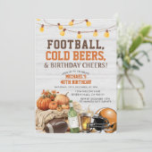 Fußball-Biere Erwachsene Männchen Geburtstag Adult Einladung (Stehend Vorderseite)