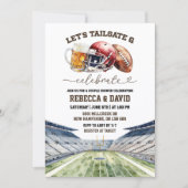 Fußball Biere Tailgate & Feier Paardusch Dusche Einladung (Vorderseite)