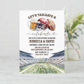 Fußball Biere Tailgate & Feier Paarduschaufe Einladung (Stehend Vorderseite)