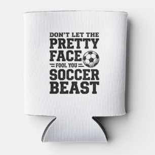 Fußball-Biest Hübsches Gesicht Vintage-Typografie- Dosenkühler