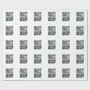 Fußball-Biest Hübsches Gesicht Vintage-Typografie- Geschenkpapier