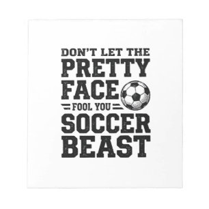 Fußball-Biest Hübsches Gesicht Vintage-Typografie- Notizblock