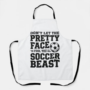 Fußball-Biest Hübsches Gesicht Vintage-Typografie- Schürze