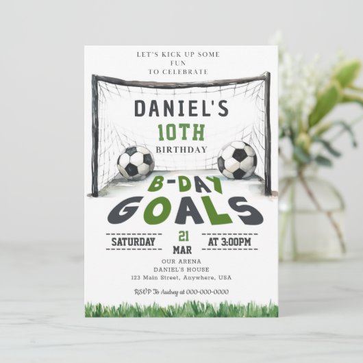Fußball Birthday Einladung Sport Einladung B-Day Z (Stehend Vorderseite)