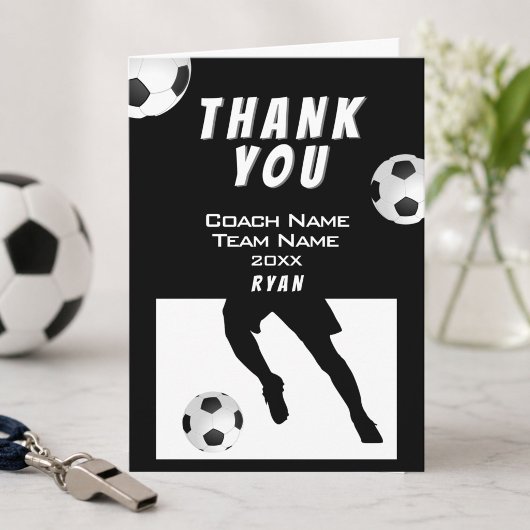 Fußball Black Danke, dass ihr Coach Card Dankeskarte
