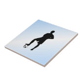 Fußball blau / Sportdesign Fliese (Seite)