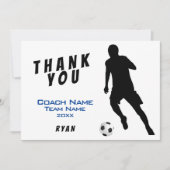 Fußball Blau Vielen Dank Coach Card Dankeskarte (Vorderseite)