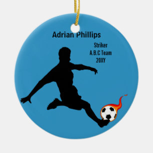 Fußball-Blauschmuck Keramik Ornament
