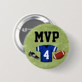 Fußball Blitz Kinder Geburtstagsparty MVP Button (Vorne & Hinten)