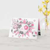 Fußball Blowout Mädchen rosa graue Geburtstag Karte (Gelbe Blume)