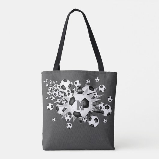 Fußball-Blowout-Mädchen Sport mit Monogramm Tasche (Rückseite)