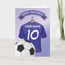 Fußball Blue Shirt Custom Sports Geburtstag Karte