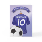 Fußball Blue Shirt Custom Sports Geburtstag