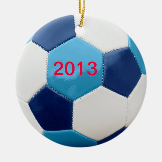 Fußball-Blues Keramik Ornament (Vorne)