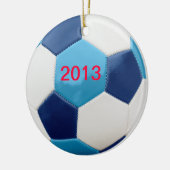Fußball-Blues Keramik Ornament (Links)