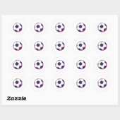 Fußball Box Runder Aufkleber (Blatt)