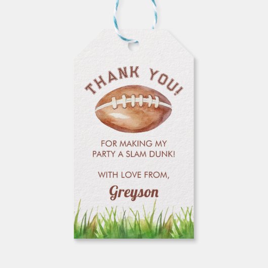 Fußball Boy 1. Geburtstag Geschenkanhänger (Rückseite)