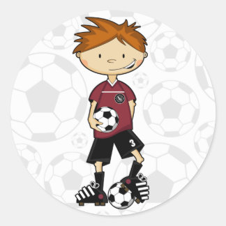 Fußball-Boy-Aufkleber Runder Aufkleber