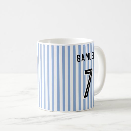 Fußball Boy Custom Player & Number Kaffeetasse (VorderseiteRechts)