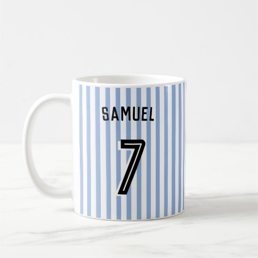 Fußball Boy Custom Player & Number Kaffeetasse (Links)