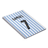 Fußball Boy Custom Player & Number Notizblock (Rechte Seite)