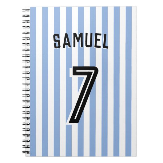 Fußball Boy Custom Player & Number Notizblock (Vorderseite)