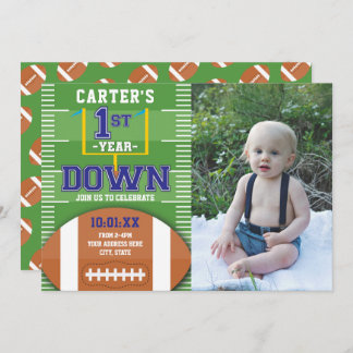 Fußball-Boys des ersten Jahres erstes Geburtstags- Einladung