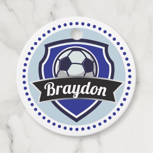 Fußball-Boys Name Geburtstagsparty-Tags Geschenkanhänger (Vorderseite)