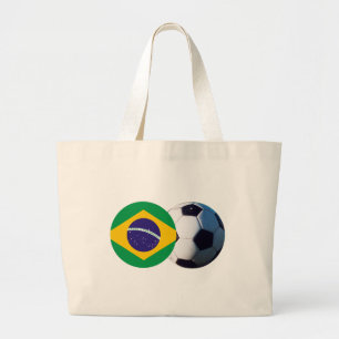Fußball & Brasilien Fahne MUSEUM Zazzle Jumbo Stoffbeutel