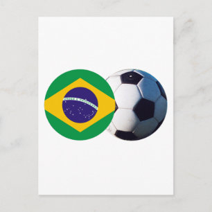 Fußball & Brasilien Fahne MUSEUM Zazzle Postkarte