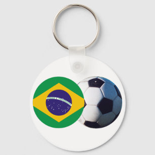 Fußball & Brasilien Fahne MUSEUM Zazzle Schlüsselanhänger